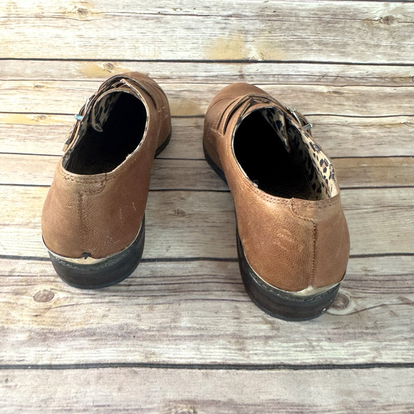 Gianni Bini Womens Cognac Brown Leather Monk Strap Wingtip Oxford Shoes 9M - Picture 8 of 11